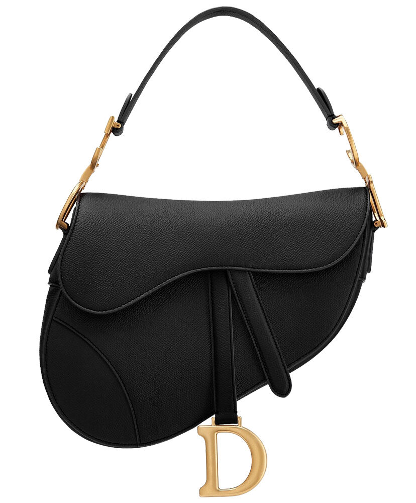 Christian Dior Saddle Bag Leather Black